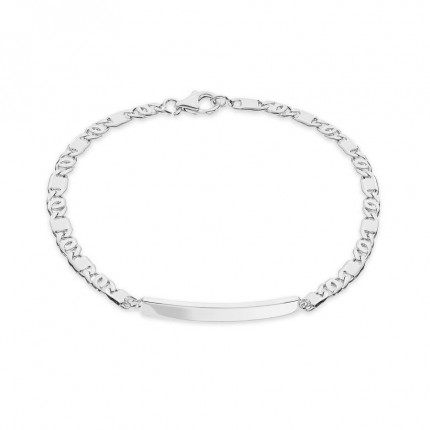 Pulsera plata identidad bilbaina mate brillo 4MM