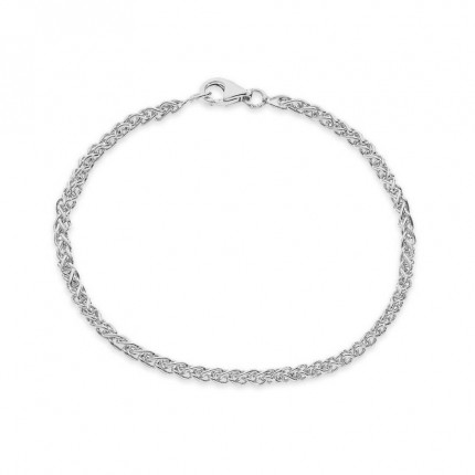 Pulseira de malha em prata 18cm