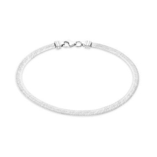 Pulsera de plata granada mate y brillo 18CM