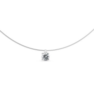 Collar de plata hilo pescar 42 cm circonita 6 mm