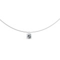 Colar em prata fio transparente 42 cm com zircónia 6mm