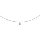 Colar em prata fio transparente 42 cm com zircónia 3mm