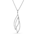 Colar em prata dupla folha zircónia 40 + 3cm