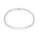 Pulsera de plata identidad bebé rectangular cadena plana 13+2CM