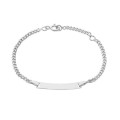 Pulseira em prata Identidade de bebé retangular com fio plano 13 + 2CM