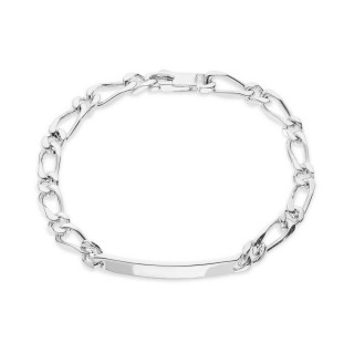 Pulsera de plata identidad cadena 1x1 5MM 19CM