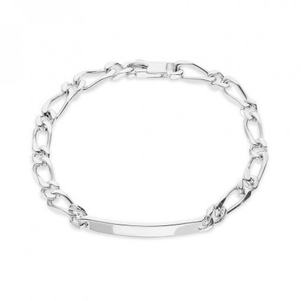 Pulseira em prata com fio de 1x1 5mm 19cm