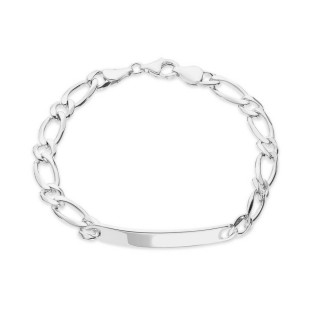 Pulseira em prata programada homem 1x1 7mm 21cm