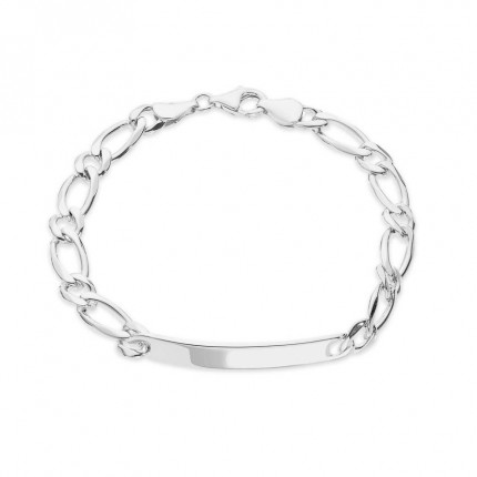 Pulsera de plata para hombre programada 1X1 7MM 21CM