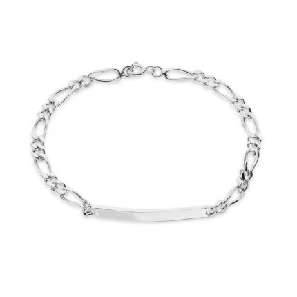 Pulseira em prata programada homem 2x1 personalizável 3mm 18cm