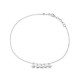 Pulseira de pé em prata 5 corações 24 + 2cm