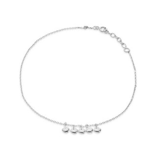Tobillera de plata 5 corazones colgantes 24+2CM