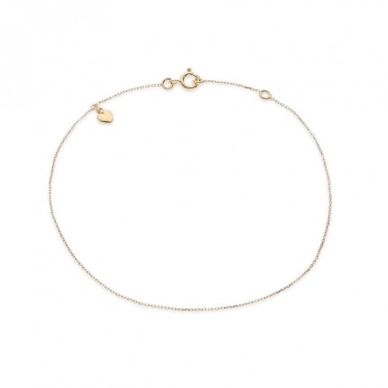 Tobillera de oro amarillo 9k corazón mini 25CM