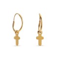 Brincos em ouro amarelo 9k com pendente de cruz