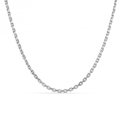 Cadena forzada diamantada en plata de ley 925