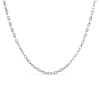 Cadena de plata forzada rectangular