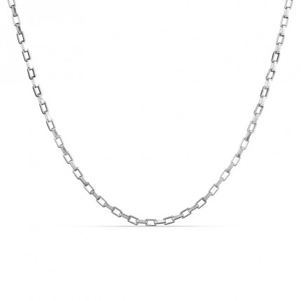 Cadena de plata forzada rectangular