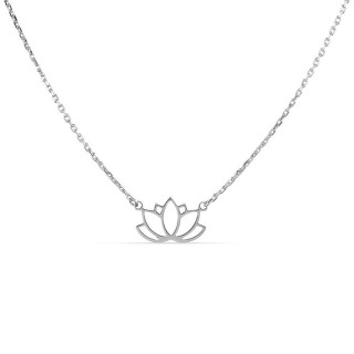 Collar de plata flor 42CM