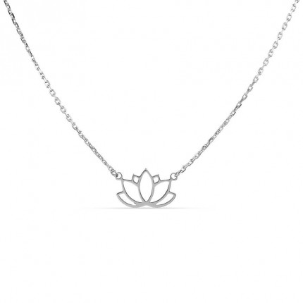 Collar de plata flor 42CM