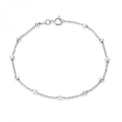 Pulseira em prata 11 bolinhas + fio de 18CM