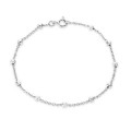 Pulseira em prata 11 bolinhas + fio de 18CM