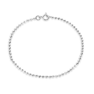 Pulseira de prata com esferas facetadas 18CM