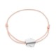 Pulseira em prata flor cordão rosa ajustável