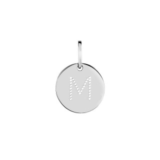 Colgante de plata chapa inicial "M"