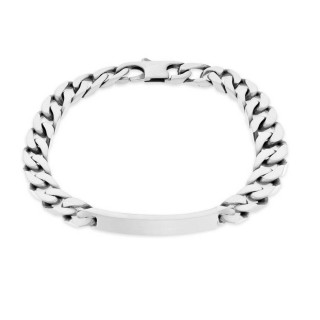 Pulseira em prata para cavalheiro e fio forçado diamantado 7MM