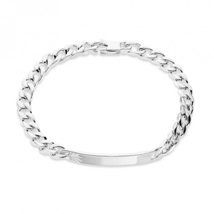 Pulseira em prata e fio forçado diamantado 5MM 18CM