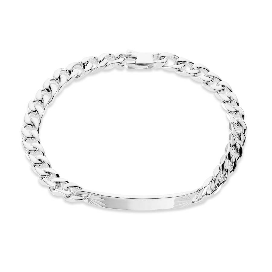 Pulsera de plata hombre identidad cadena forzada 5MM 18CM