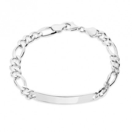 Pulseira em prata programado 3X1 7MM 21 CM cavalheiro