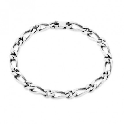 Pulseira em prata 1x1 5MM cavalheiro