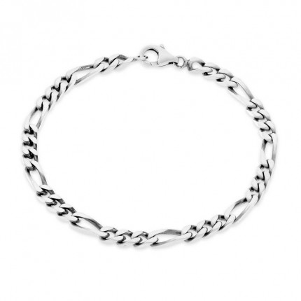 Pulsera de plata envejecida programada 3X1 4MM 19CM