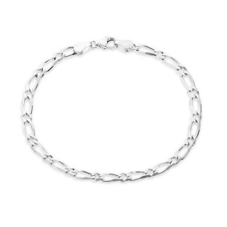 Pulseira em prata programada 1X1 plana 4MM 19CM cavalheiro
