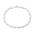 Pulseira em prata programada 1X1 plana 4MM 19CM cavalheiro