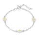 Pulseira em prata 3 margaridas 14+3CM