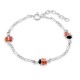 Pulsera de plata 3 mariquitas esmalte 17CM