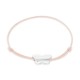 Pulsera de plata mariposa cordón rosa ajustable