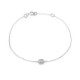 Pulsera de oro blanco 9K con círculo y diamante 0.02CT