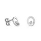 Brincos em ouro branco 9K circulo com diamante 0.02CT