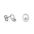 Brincos em ouro branco 9K circulo com diamante 0.02CT