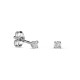 Pendientes de oro blanco 9k 4 garras y diamante 0.09CT