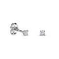 Brincos em ouro branco 9k 4 garras e diamante 0.09CT