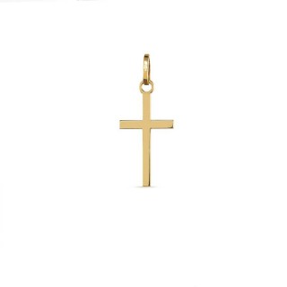 Pendente de cruz em ouro amarelo de 9K, 34 x 11 mm