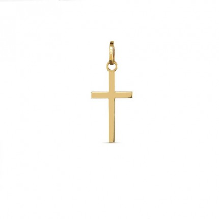 Pendente de cruz em ouro amarelo de 9K, 34 x 11 mm
