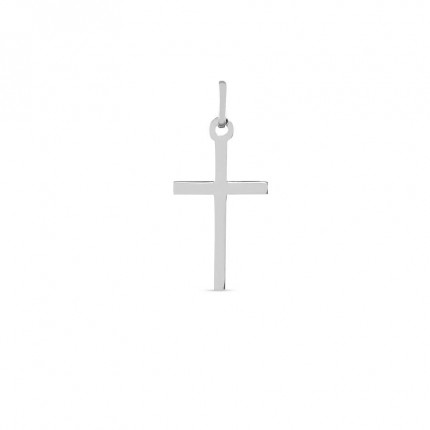 Pendente ouro branco 9K de cruz
