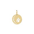 Pendente em ouro amarelo 9K de anjo estrelas perfuradas