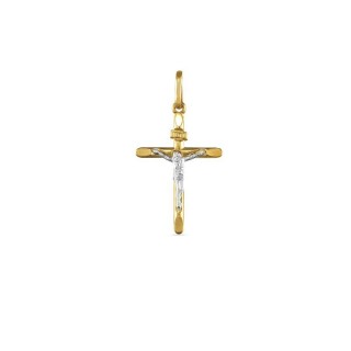 Colgante de oro 9K bicolor de cristo