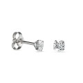 Brincos em ouro branco 9K 4 garras zircónia 3.5MM